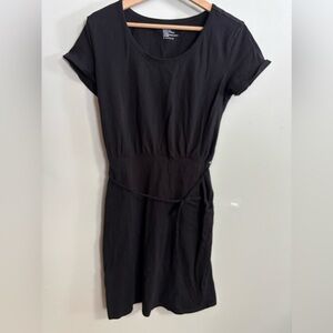 Pact Black Short Sleeved Dress Organic Cotton L Large